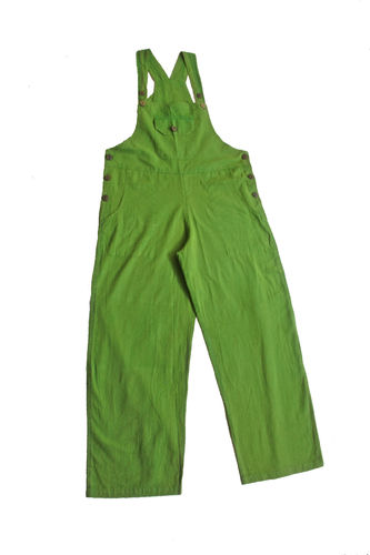 Green Cotton Dungarees - S/M